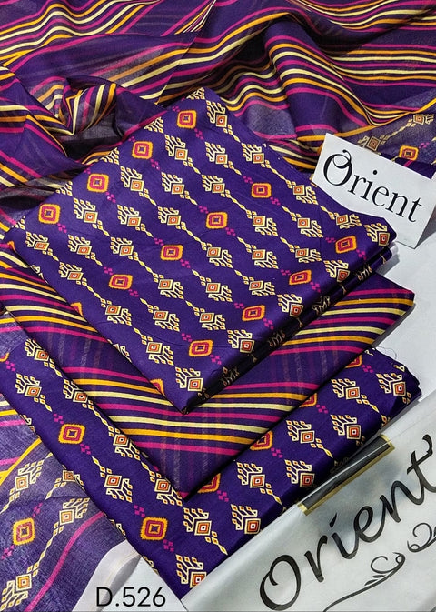 Uswa Zia Outfits Hit 3Pcs Printed Shirt Trouser Dupatta 000247