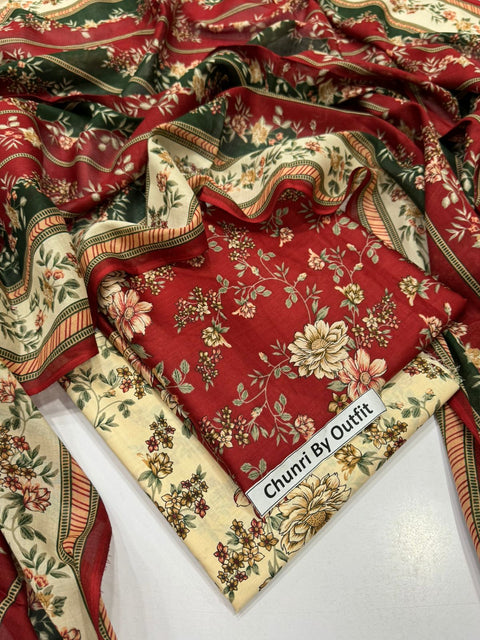Uswa Zia Outfits Hit 3Pcs Printed Shirt Trouser Dupatta 000264