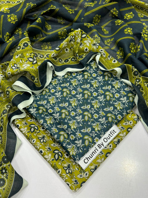 Uswa Zia Outfits Hit 3Pcs Printed Shirt Trouser Dupatta 000265