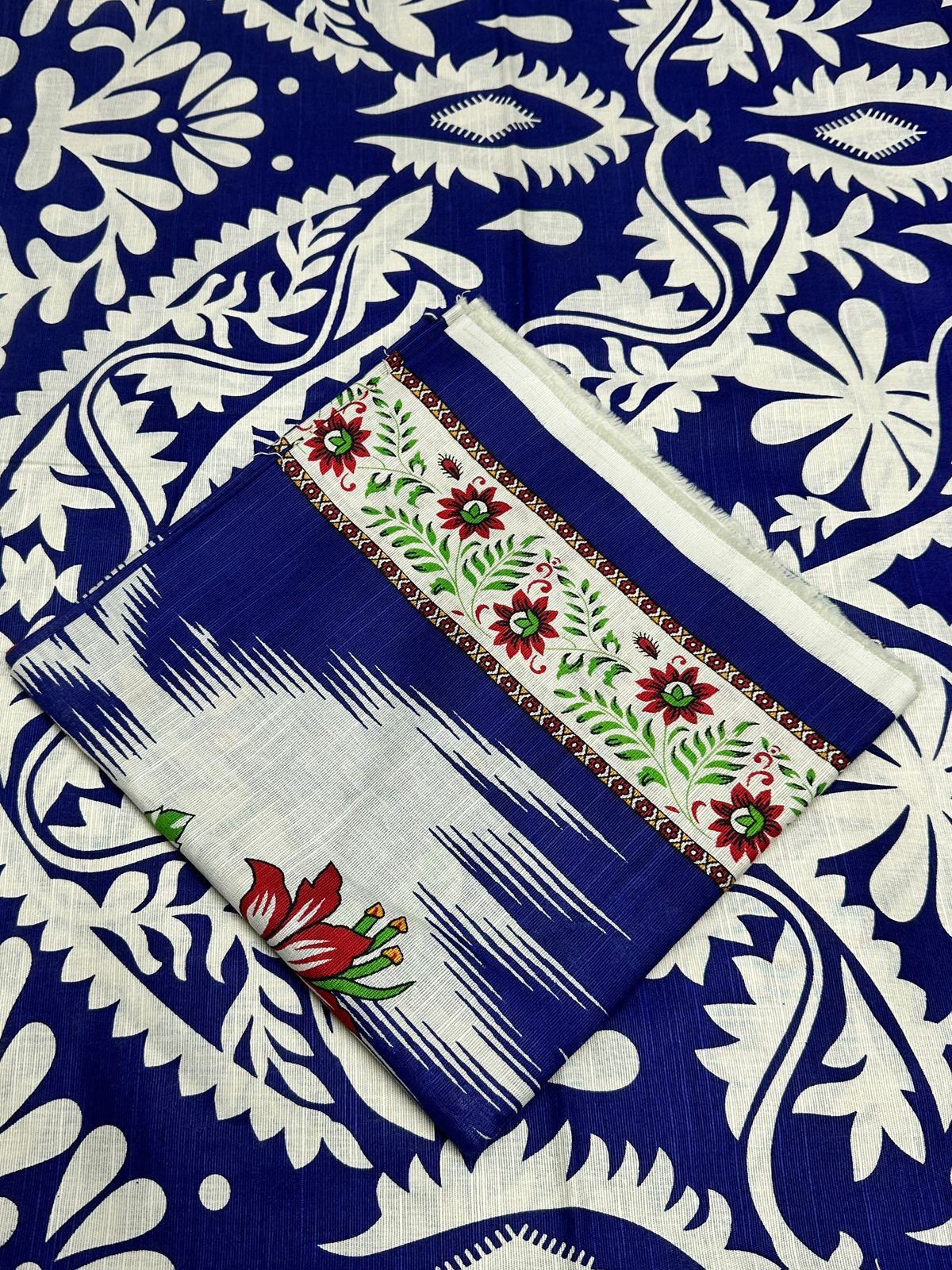 Maria B M Print Khaddar کھ ر Printed 3Pcs MPT-2307-B Blue