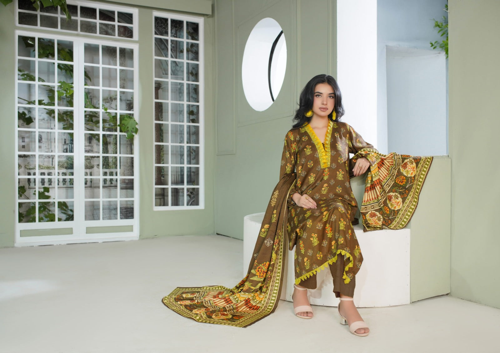 Lala Original Lelan 3-Piece Winter Unstitched Suit Winter Collection LS-0423