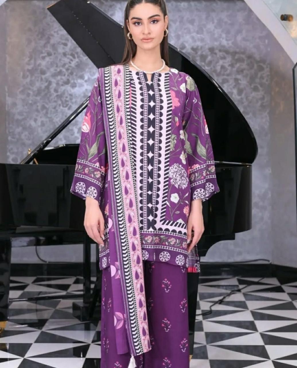 Shanaya 3Pcs Printed Unstitched Lawn 001237