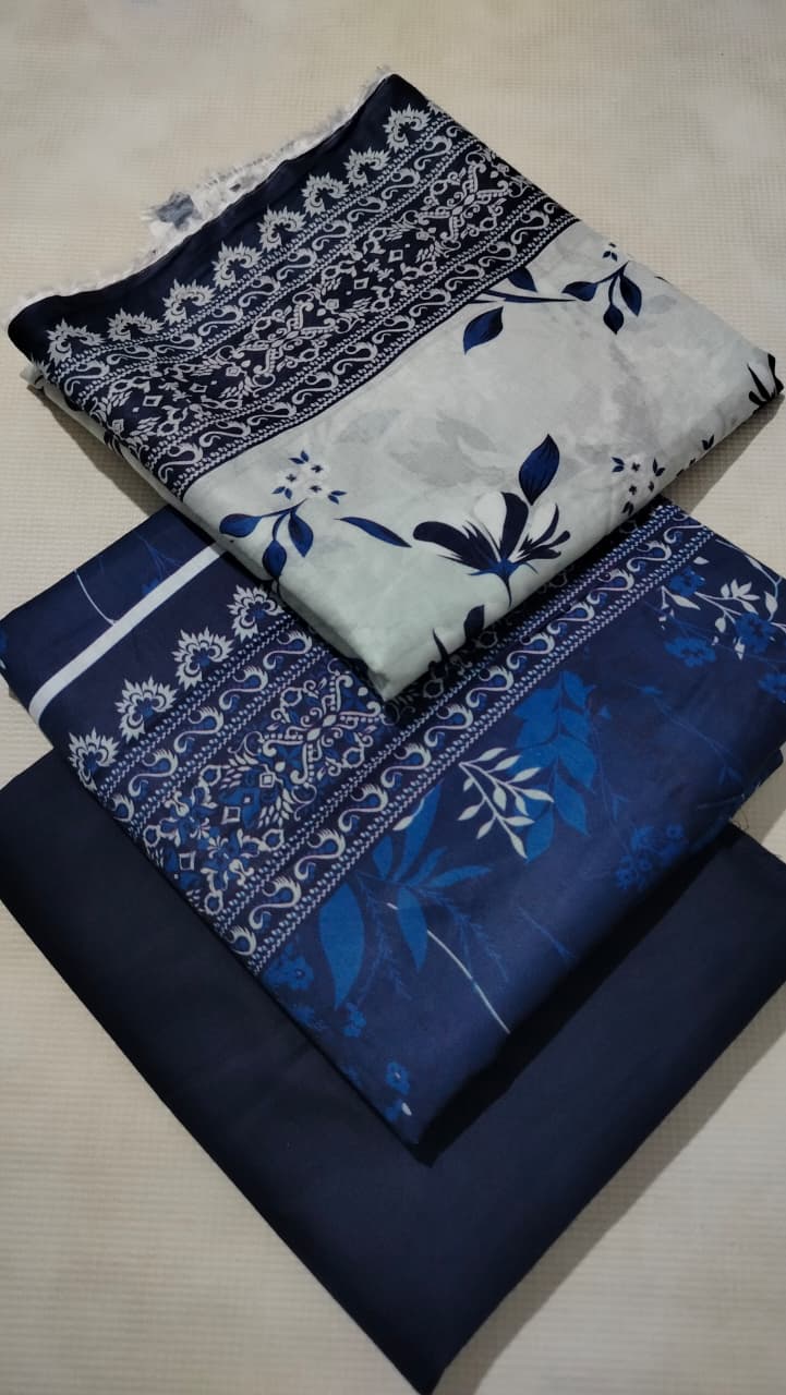 Original Lawn Printed 3Pcs Shirt Trouser Dupatta Mix Brands 001133