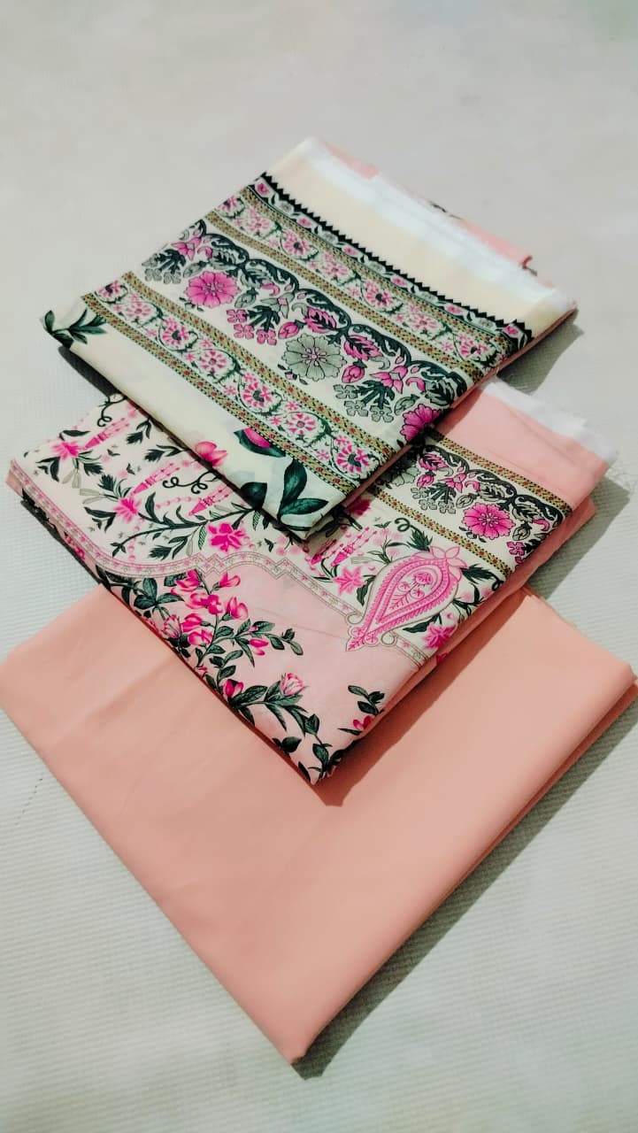 Original Lawn Printed 3Pcs Shirt Trouser Dupatta Mix Brands 001134