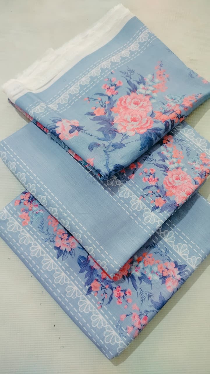 Original Lawn Printed 3Pcs Shirt Trouser Dupatta Mix Brands 001138