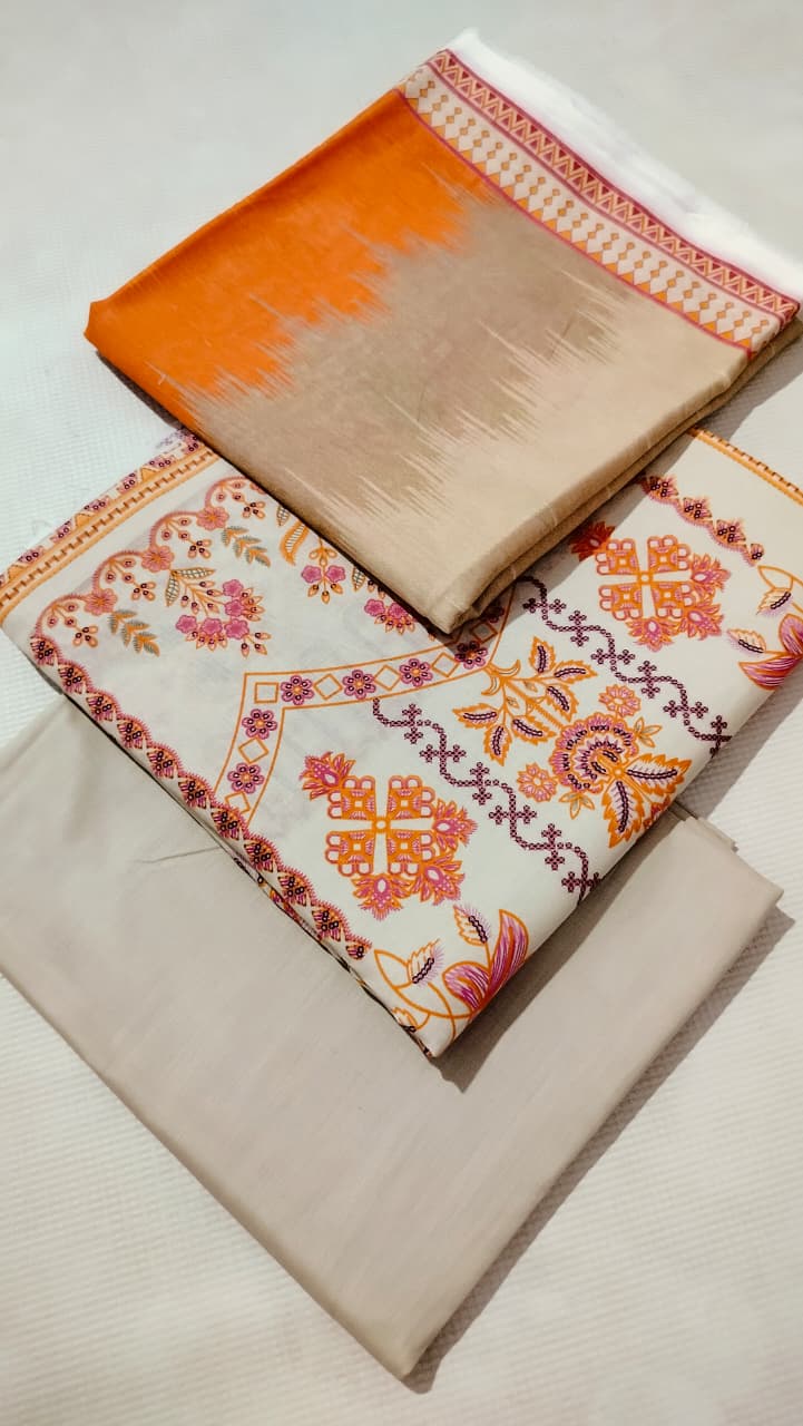 Original Lawn Printed 3Pcs Shirt Trouser Dupatta Mix Brands 001137