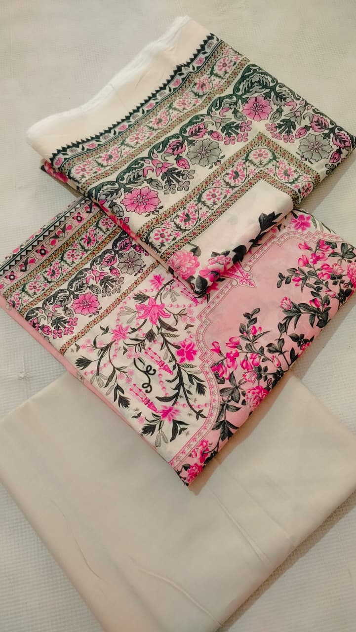 Original Lawn Printed 3Pcs Shirt Trouser Dupatta Mix Brands 001140