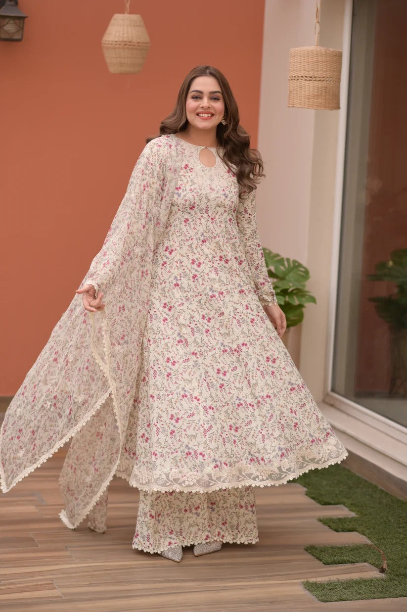 Aneela's 3 Piece Unstitched Heavy Embroidered Lawn Replica Suit | E-11R