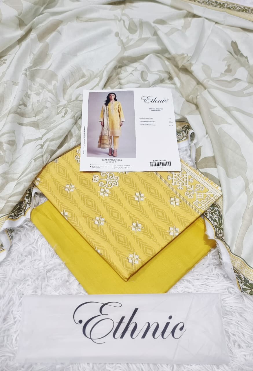 Ethnic Digital Printed Lawn 3PC Unstitched Suit 001787