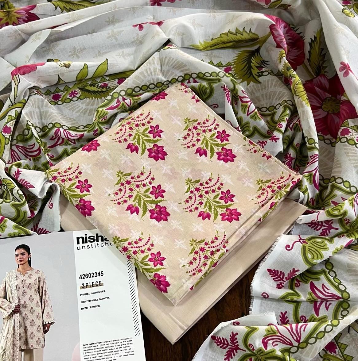 Nishat Digital Printed Lawn 3PC Unstitched Suit 001802