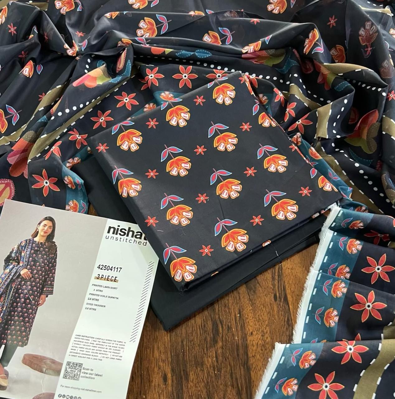 Nishat Digital Printed Lawn 3PC Unstitched Suit 001804