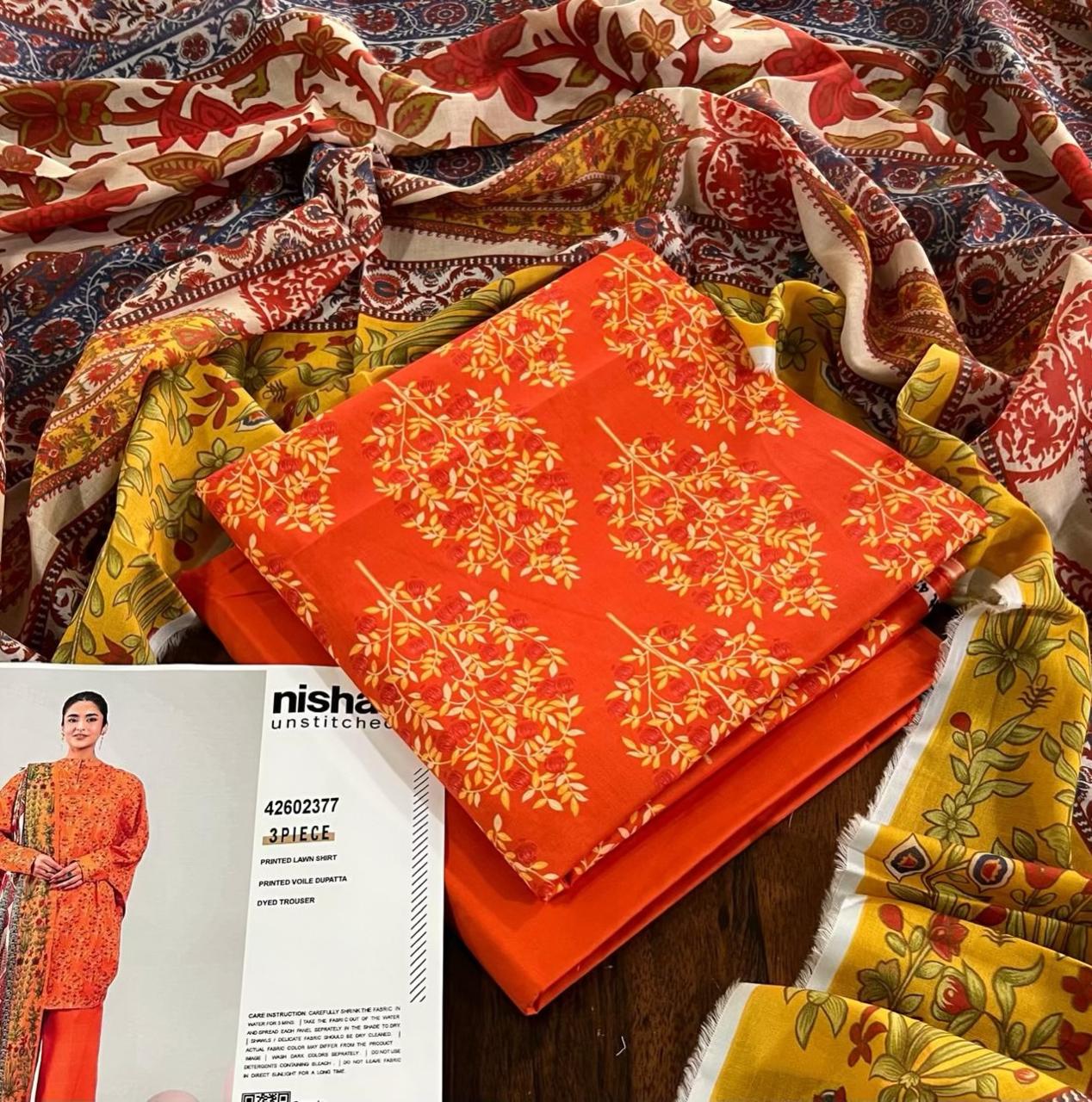 Nishat Digital Printed Lawn 3PC Unstitched Suit 001803