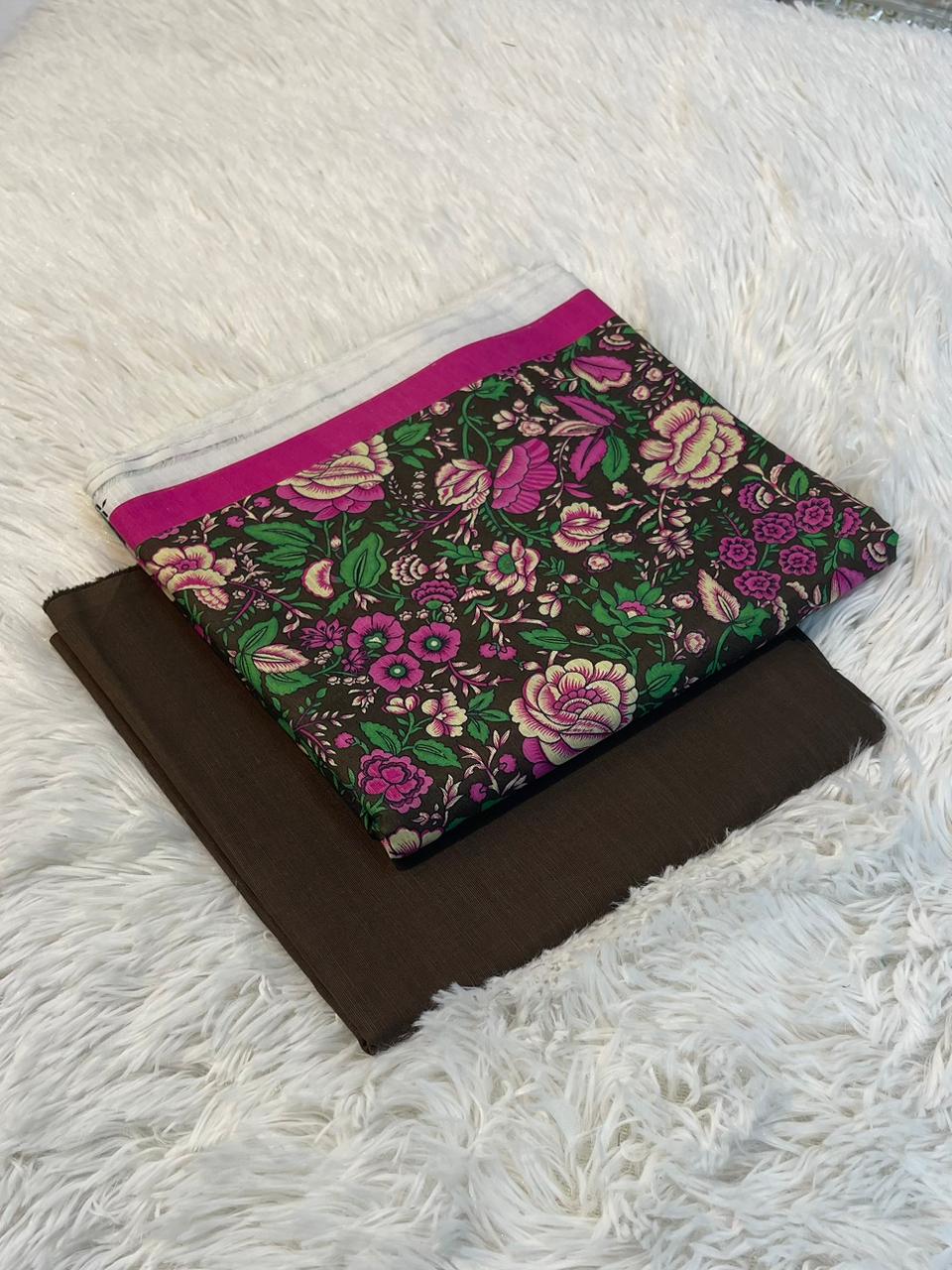 Mix Brand Original Khadder 2PC Printed With Dyed Trouser 001892
