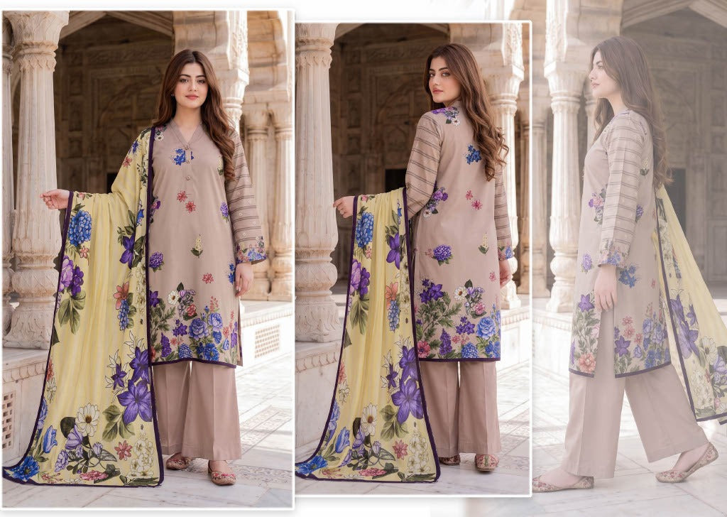 Gul-E-Sahar By Khushi Digital Printed Viscose karandi 3pcs 001956