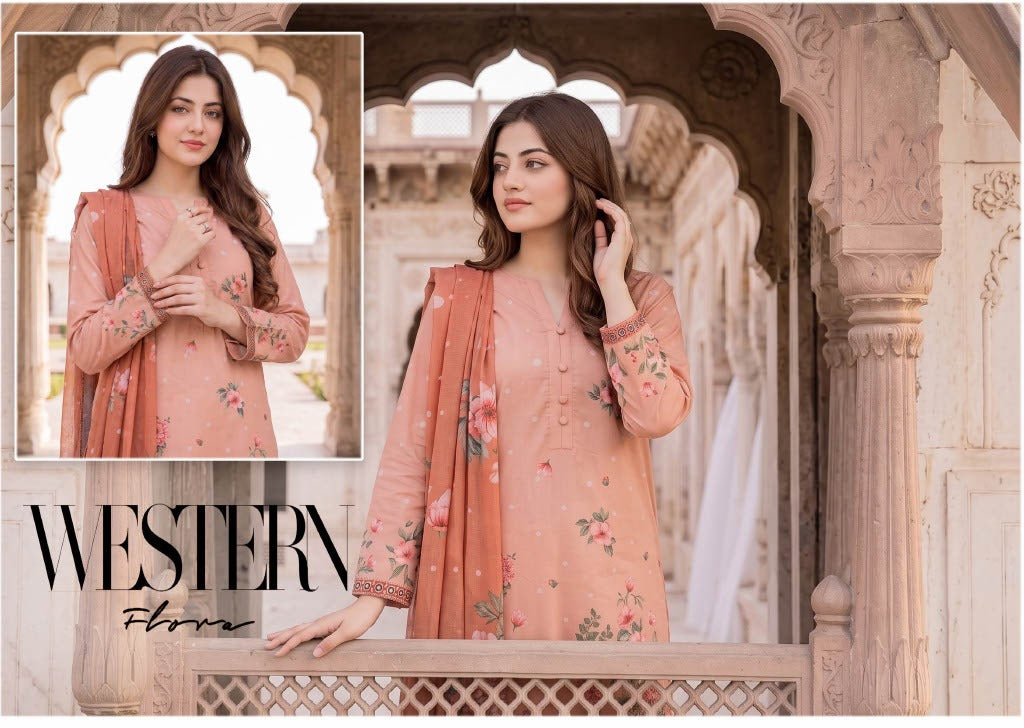 Gul-E-Sahar By Khushi Digital Printed Viscose karandi 3pcs 001955