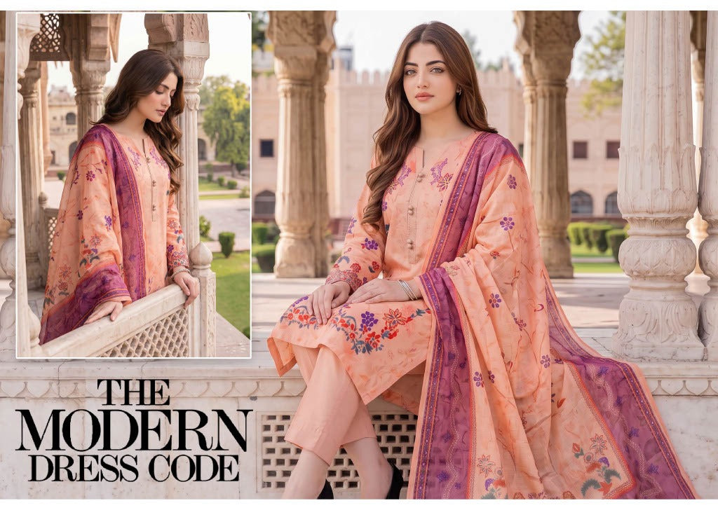 Gul-E-Sahar By Khushi Digital Printed Viscose karandi 3pcs 001962