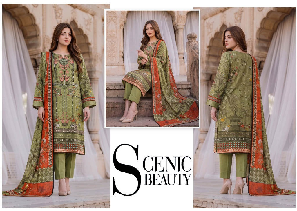 Gul-E-Sahar By Khushi Digital Printed Viscose karandi 3pcs 001959