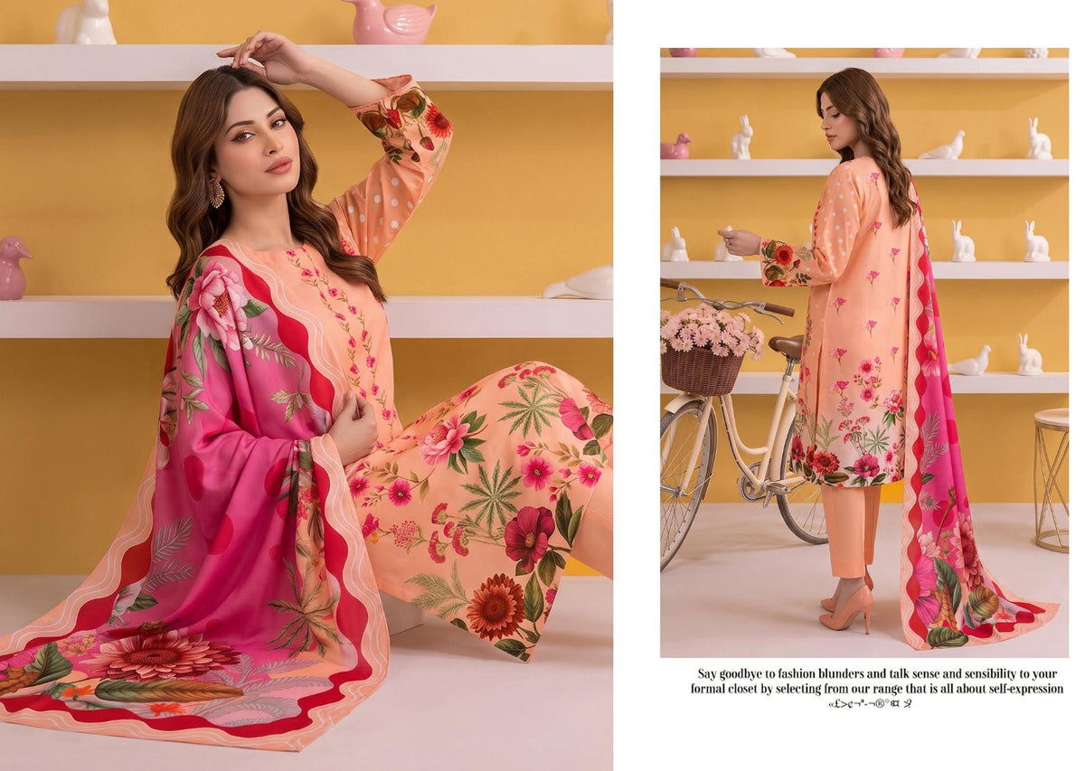 Gul-E-Sahar By Khushi Digital Printed Viscose karandi 3pcs 001965