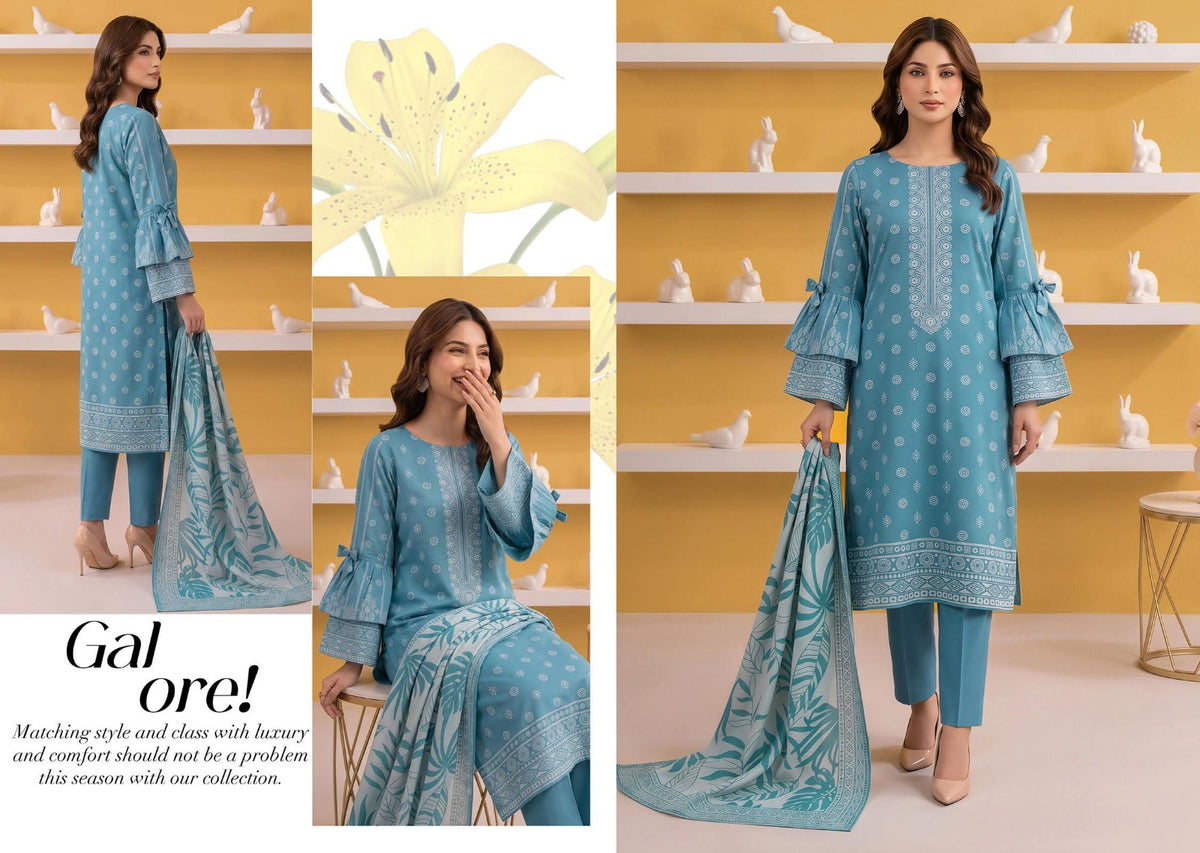 Gul-E-Sahar By Khushi Digital Printed Viscose karandi 3pcs 001973