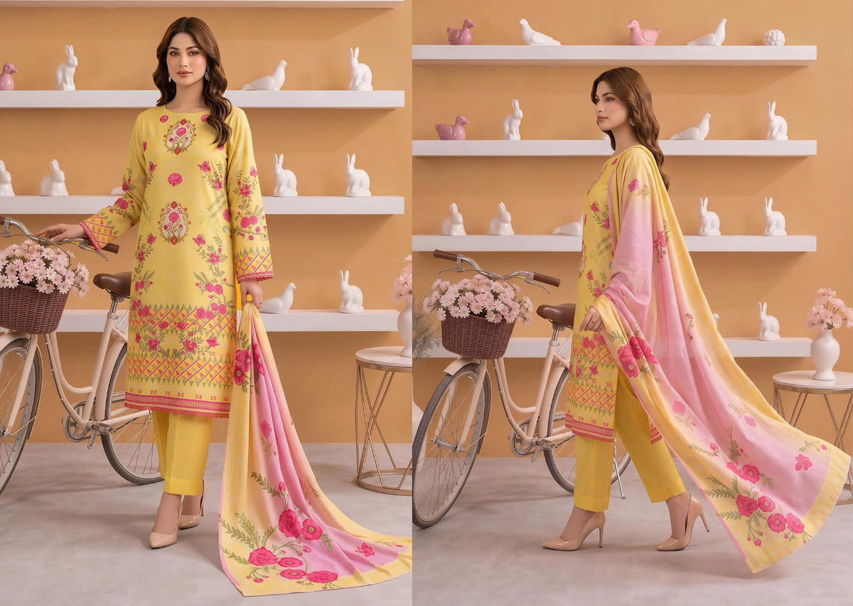 Gul-E-Sahar By Khushi Digital Printed Viscose karandi 3pcs 001972