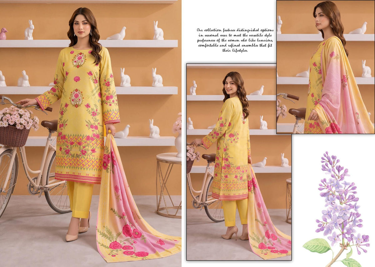 Gul-E-Sahar By Khushi Digital Printed Viscose karandi 3pcs 001972