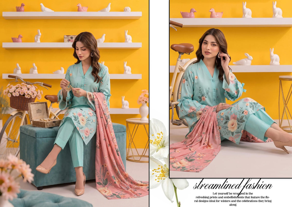 Gul-E-Sahar By Khushi Digital Printed Viscose karandi 3pcs 001970