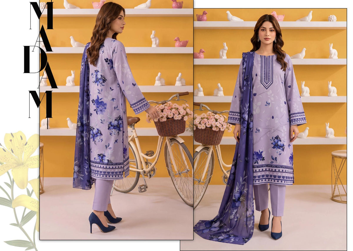 Gul-E-Sahar By Khushi Digital Printed Viscose karandi 3pcs 001967