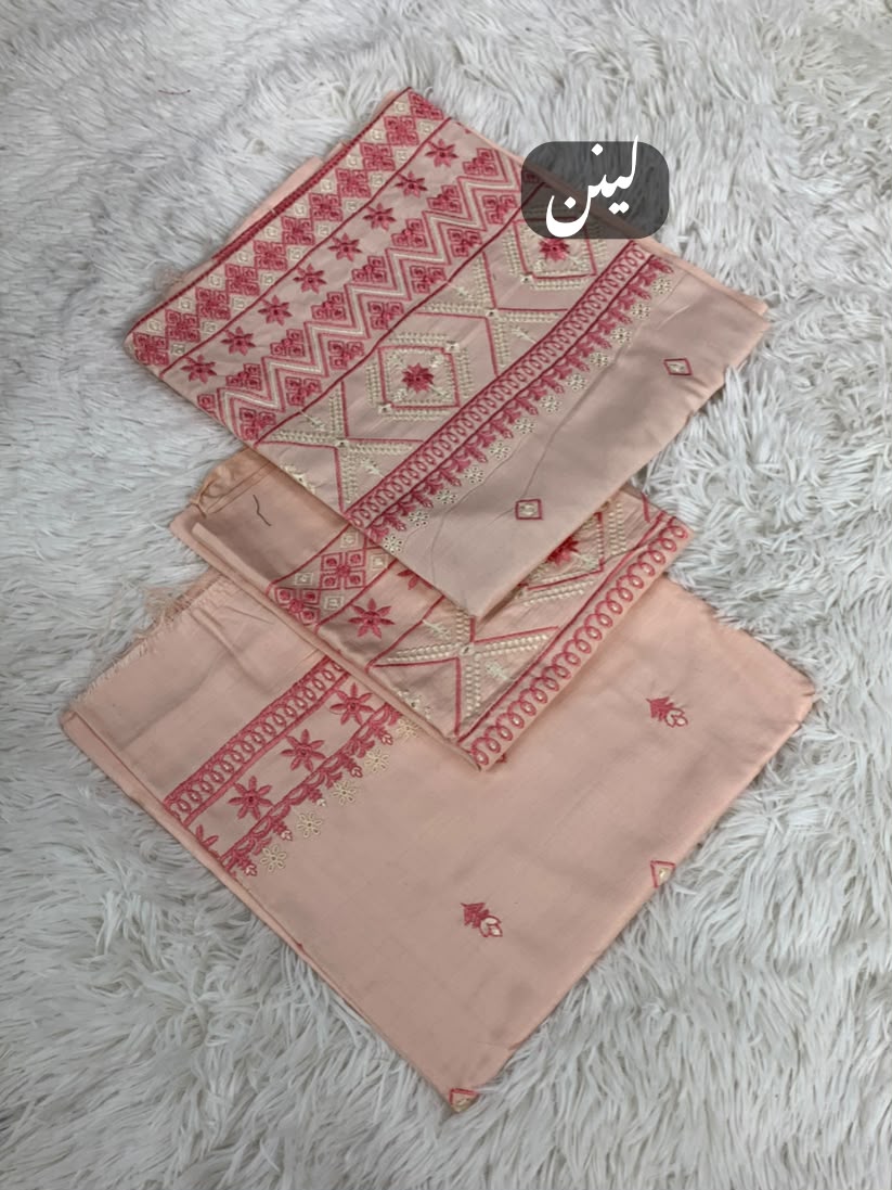Orient Linen 2pcs Embroidered Shirt And Trouser 001984