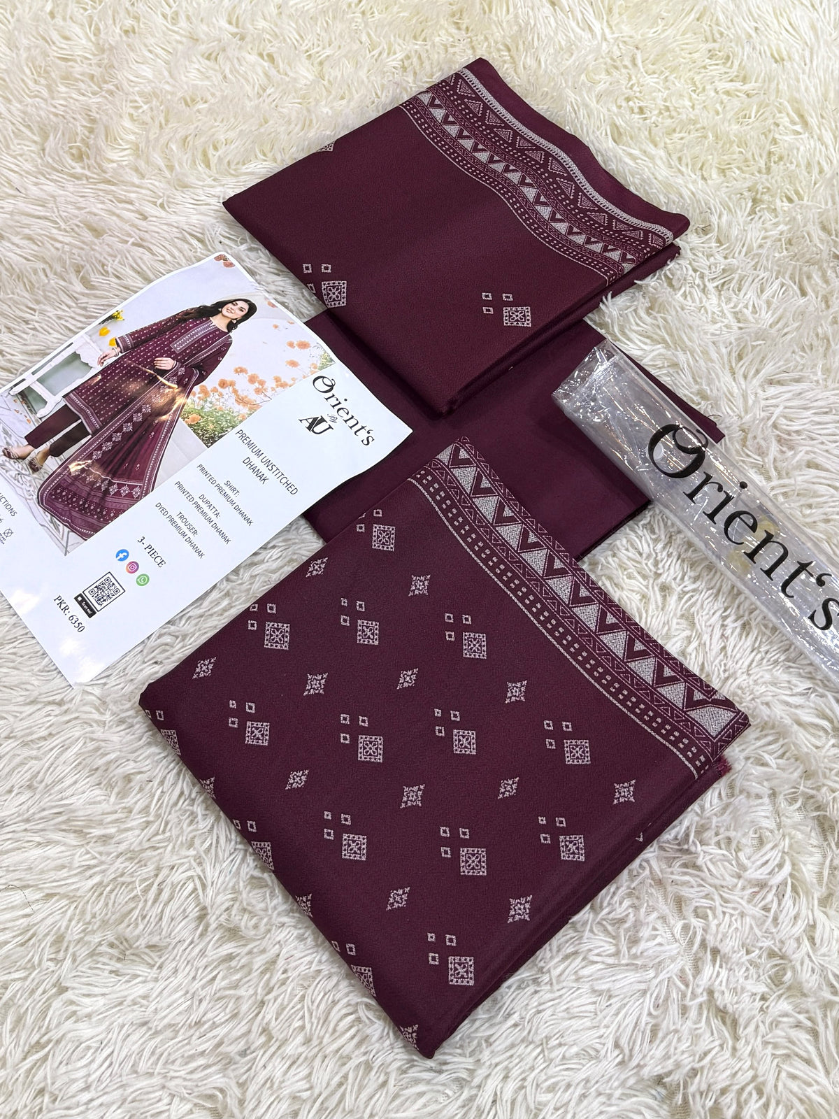 Orient Dhanak 3PC Printed Winter Collection 002122