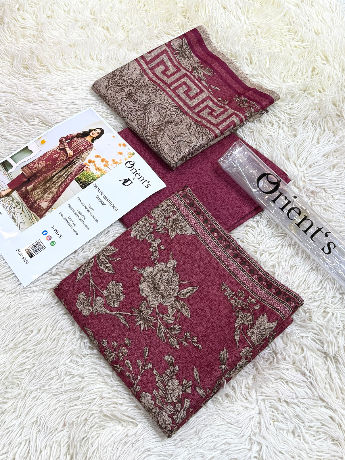 Orient Dhanak 3PC Printed Winter Collection 002129