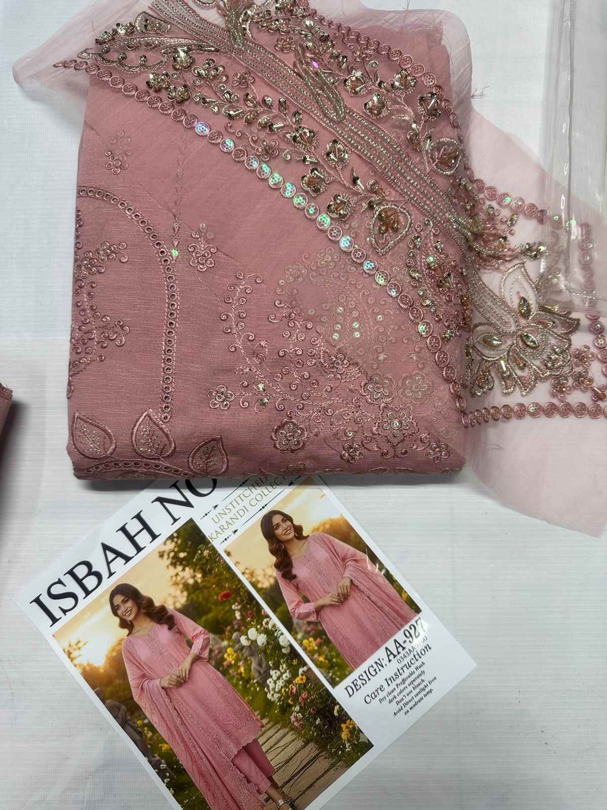 Isbah Noor Dhanak Shawl luxury Unstitched 3 Piece suit 927