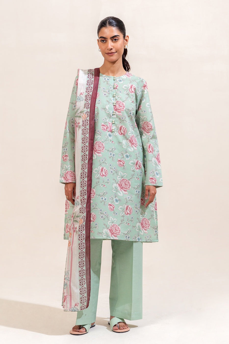 BeechTree Printed Lawn 3PC Unstitched Suit 001017