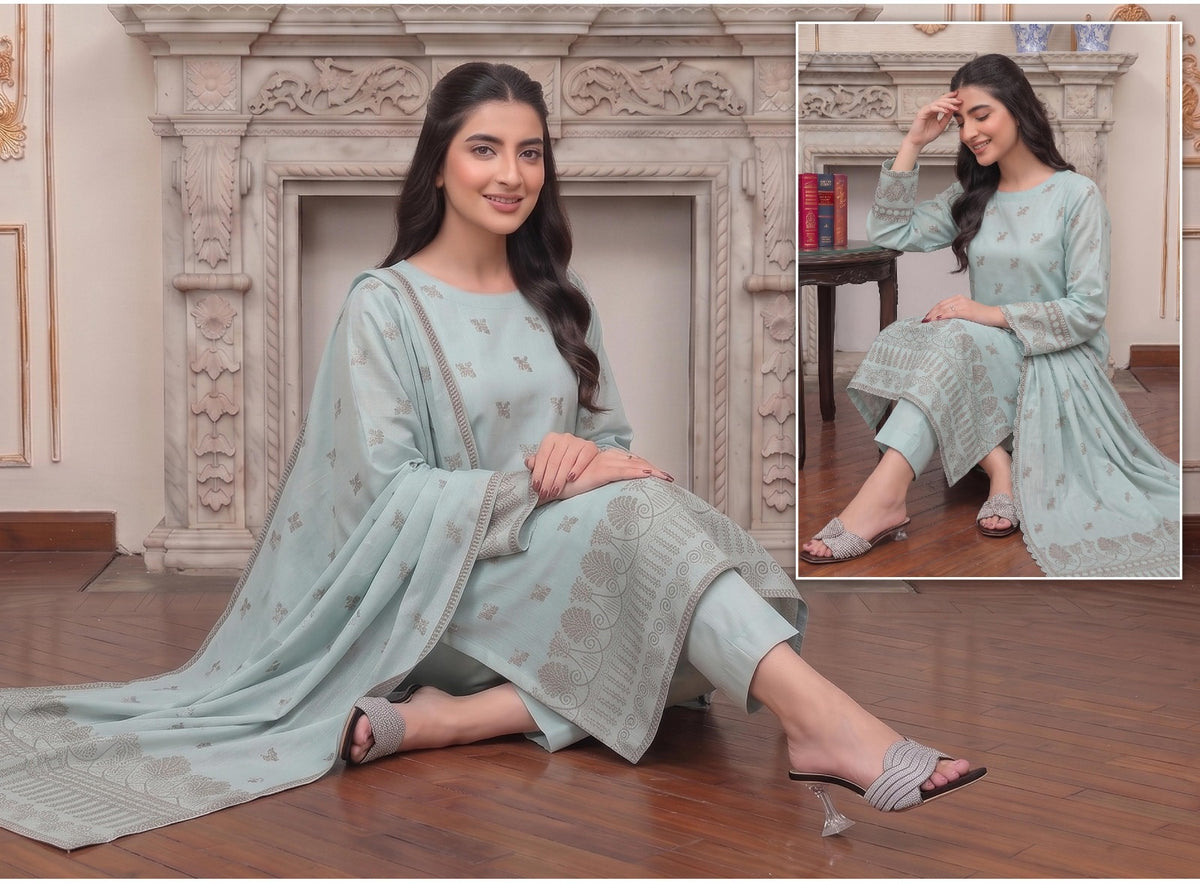 Barosha Jacquard Viscose Lelan 3pcs Suit 001923