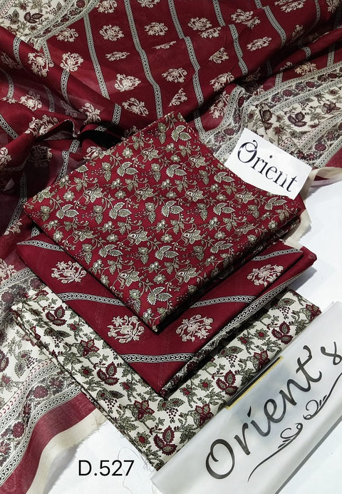 Uswa Zia Outfits Hit 3Pcs Printed Shirt Trouser Dupatta 000269