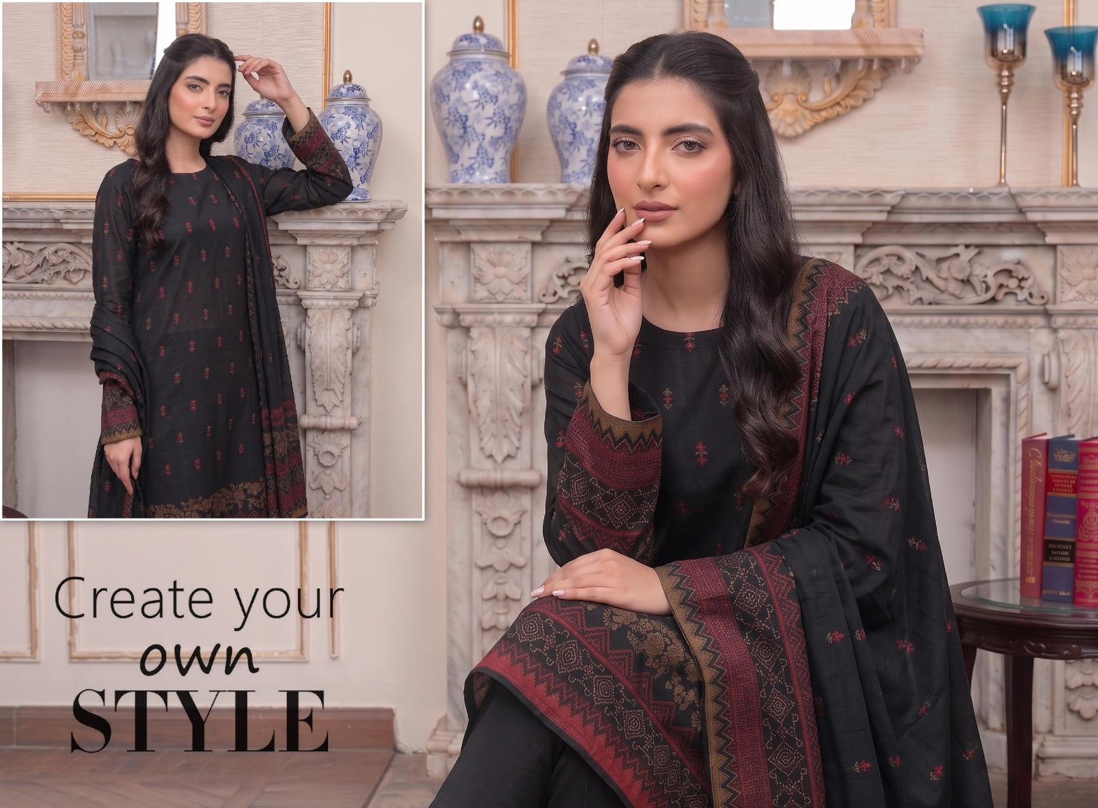 Barosha Jacquard Viscose Lelan 3pcs Suit 001924
