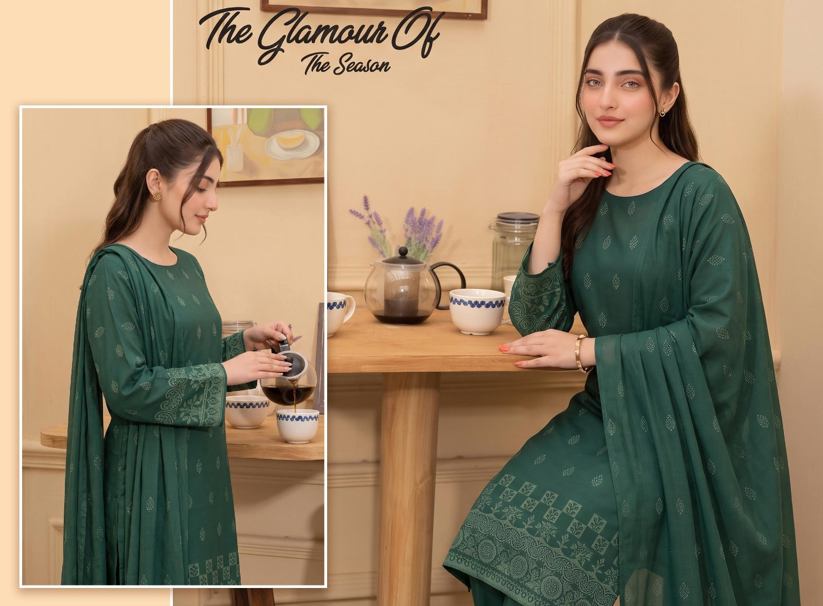 Barosha Jacquard Viscose Lelan 3pcs Suit 001918