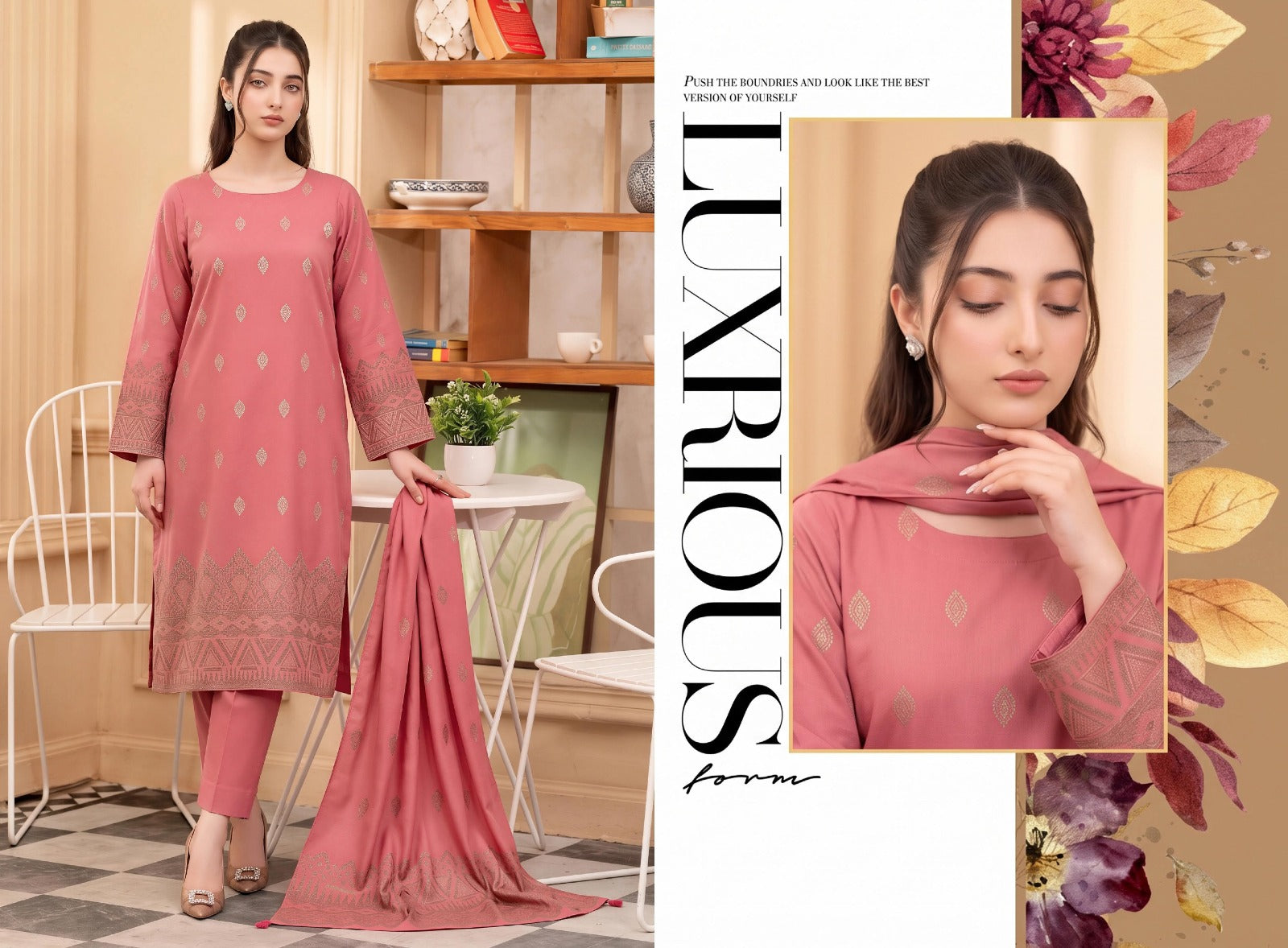 Barosha Jacquard Viscose Lelan 3pcs Suit 001926