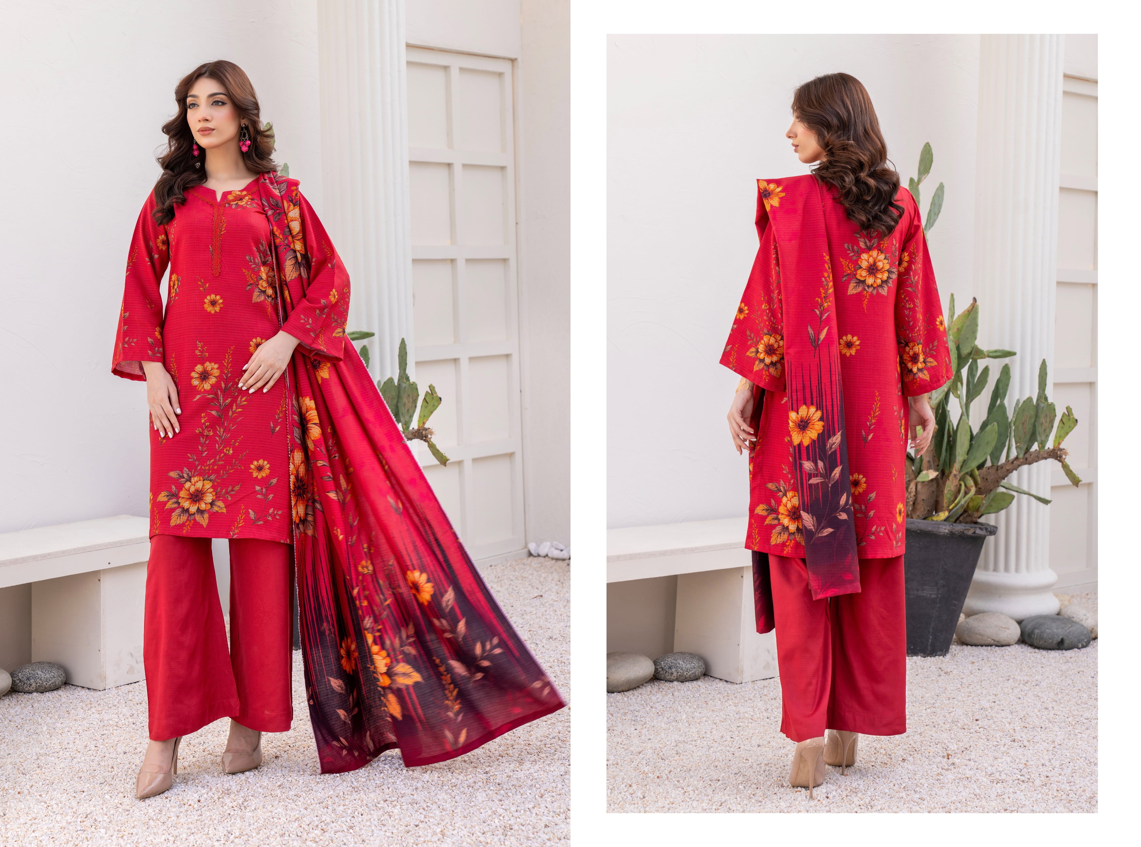 Dhanak collection 3Pcs Suit– Charocol Prints Original 000625