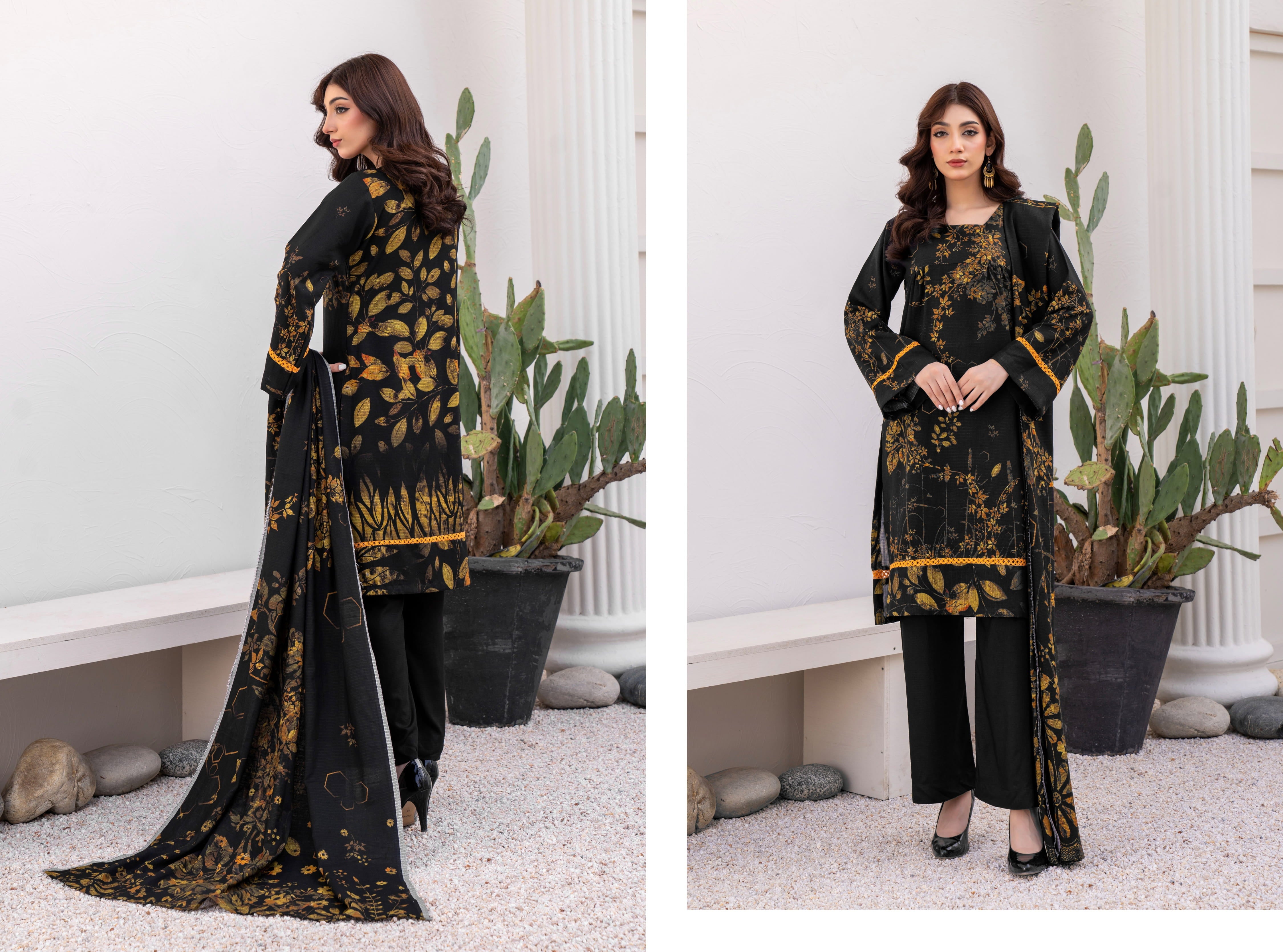 Dhanak collection 3Pcs Suit– Charocol Prints Original 000627