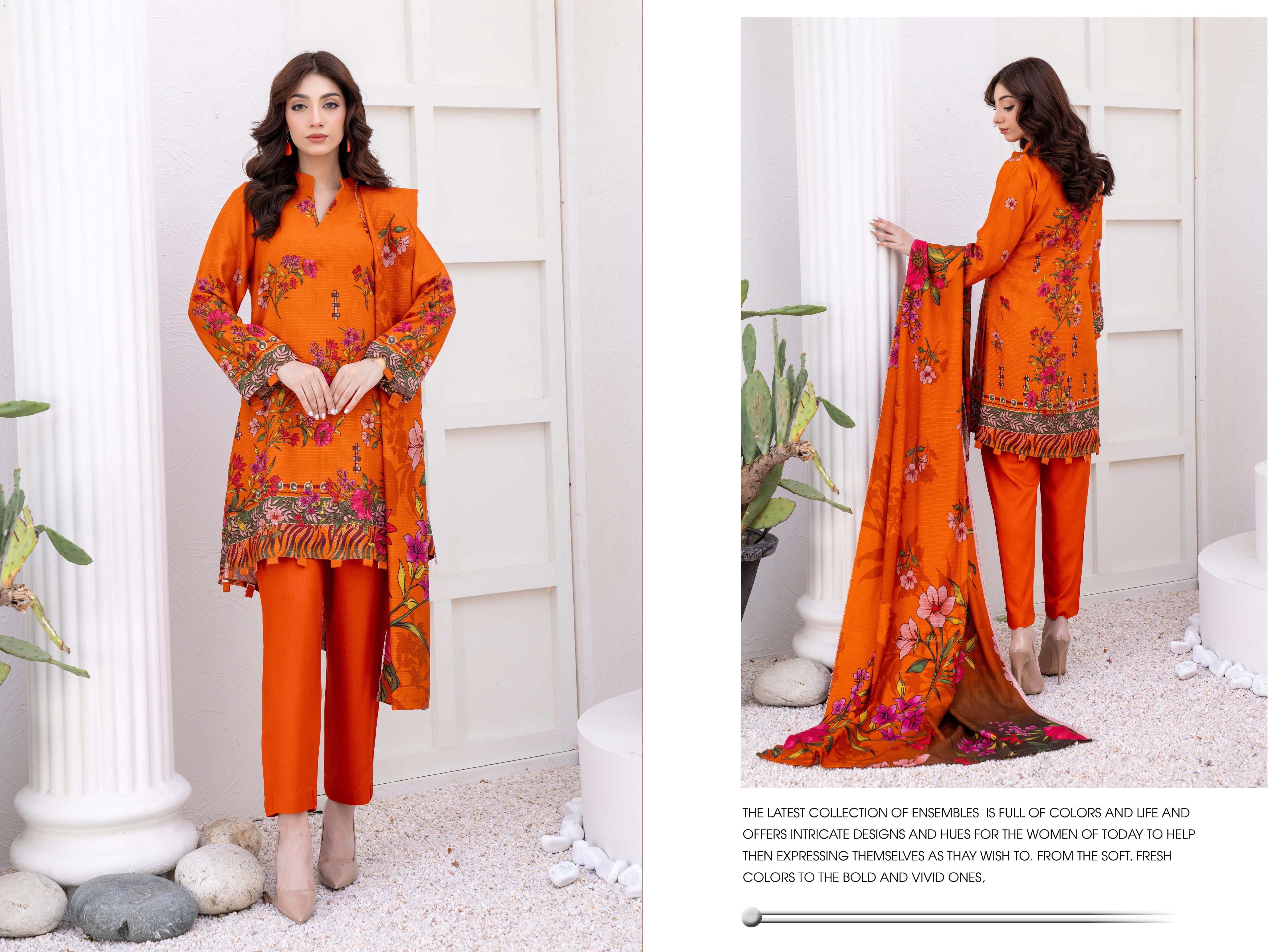 Dhanak collection 3Pcs Suit– Charocol Prints Original 000629
