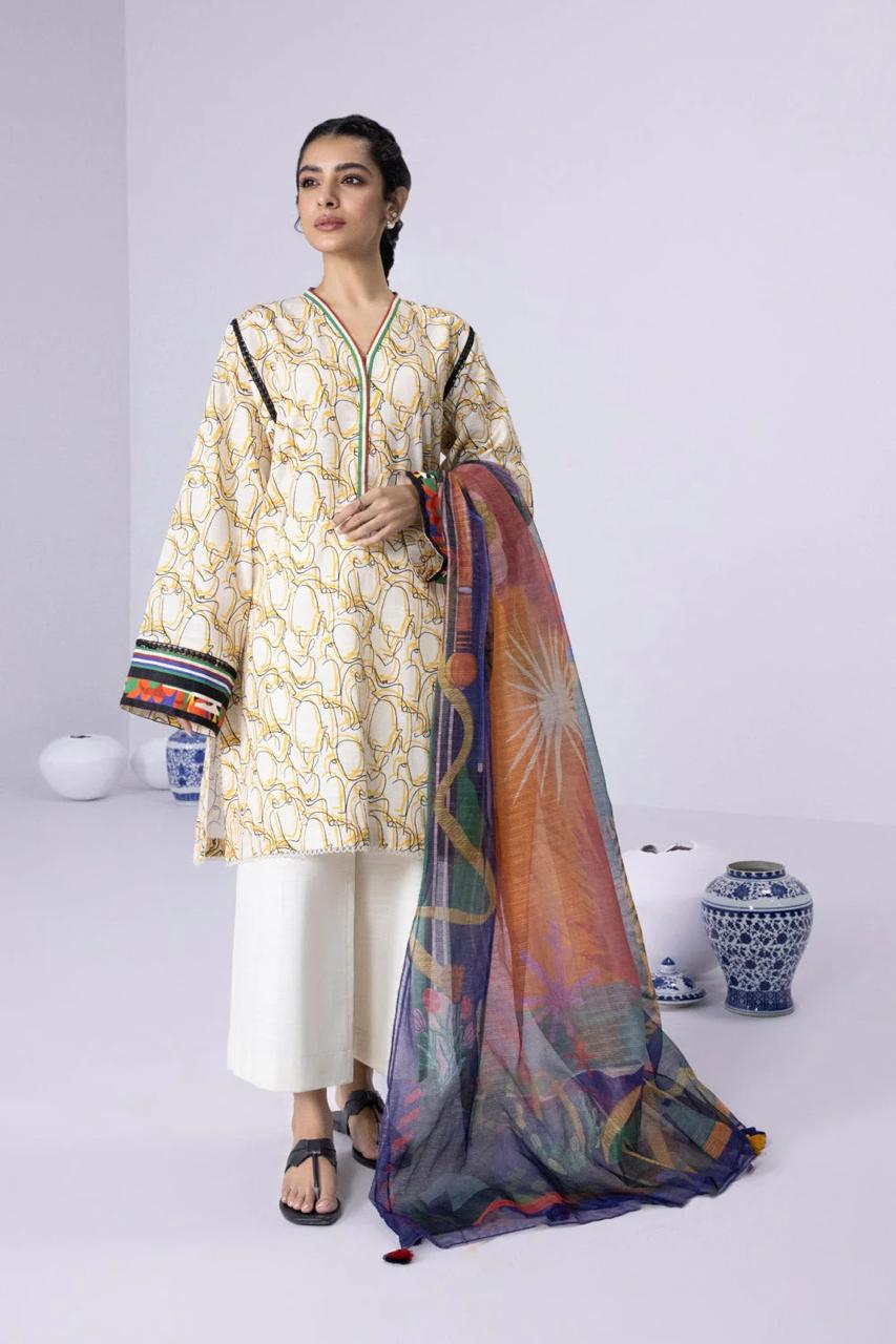 Saphire Printed Lawn 3Pcs Unstitched Suits 0001271