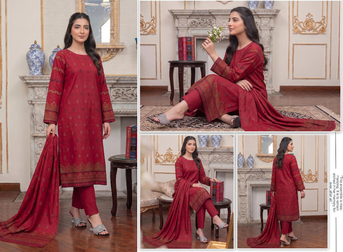 Barosha Jacquard Viscose Lelan 3pcs Suit 001922