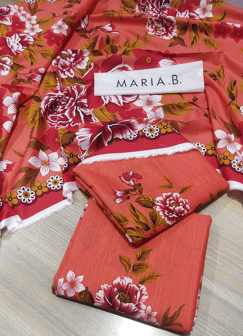 Maria B M Print Khaddar کھ ر Printed 3Pcs  iznikorrange11