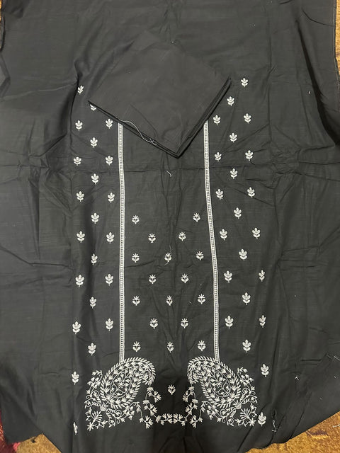 Plan Black Base Embroidered 2 Pcs BlkEmb1