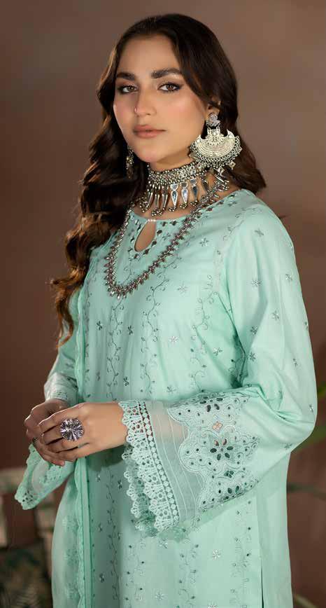 Chikankari shiffli Embroriderd lawn collection with embroidered chiffon dupatta