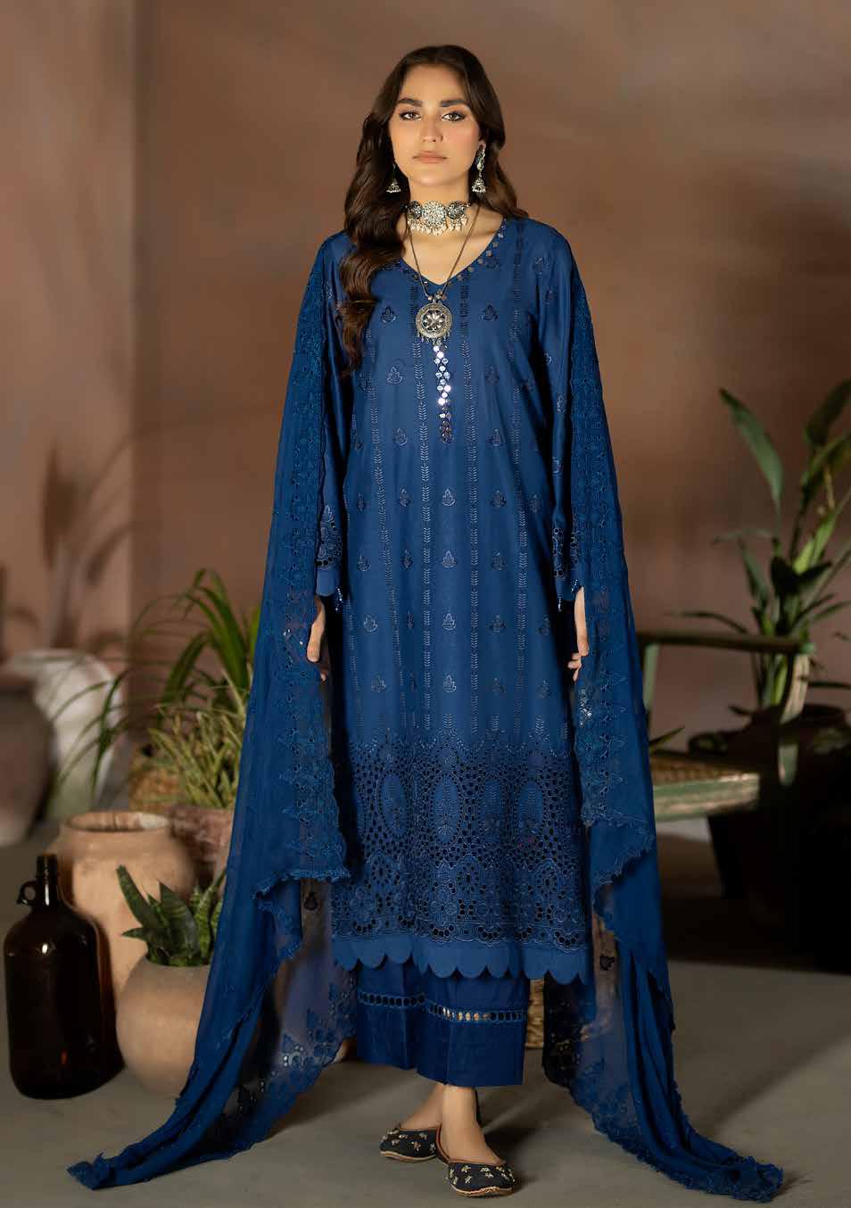 Chikankari shiffli Embroriderd lawn collection with embroidered chiffon dupatta