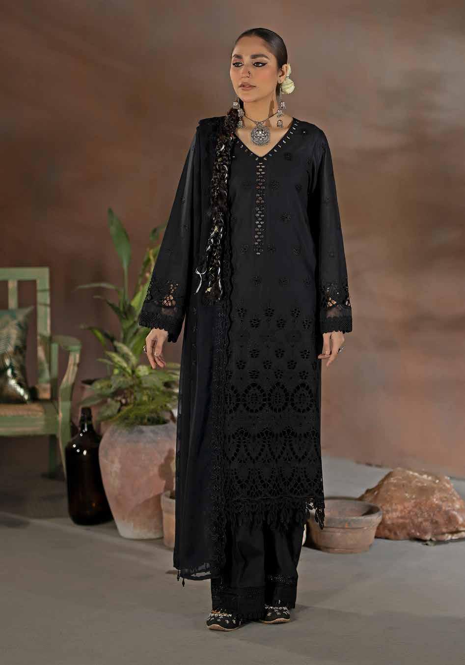 Chikankari shiffli Embroriderd lawn collection with embroidered chiffon dupatta