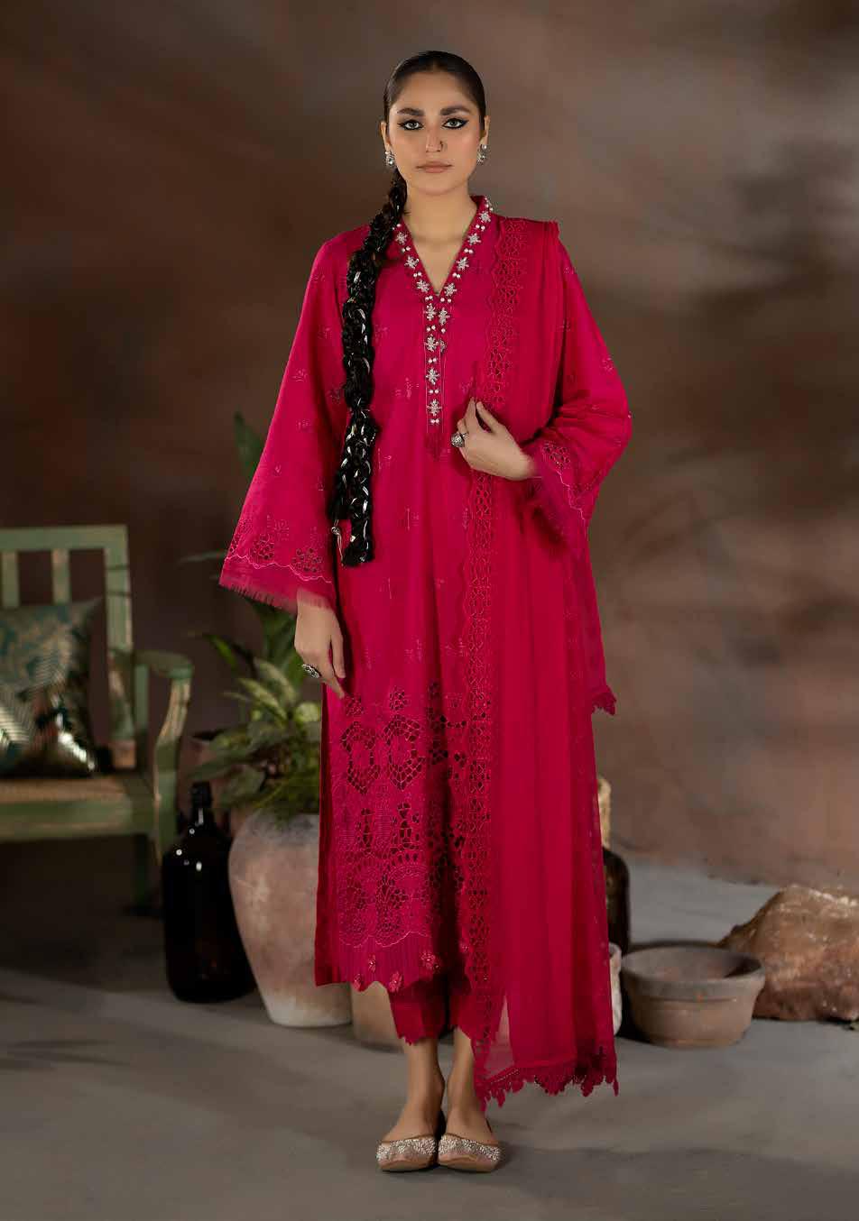 Chikankari shiffli Embroriderd lawn collection with embroidered chiffon dupatta