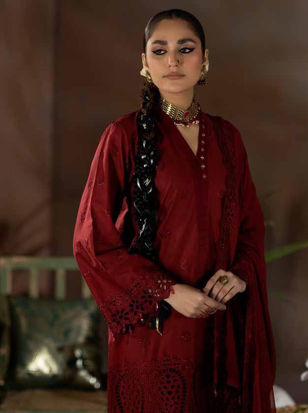 Chikankari shiffli Embroriderd lawn collection with embroidered chiffon dupatta