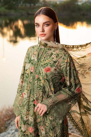 Maria B 3 Piece Unstitched Heavy Embroidered Lawn Replica Suit | MPT2513-B